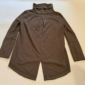 Neon Buddha Cowl Neck Long Sleeve Tunic Pullover Top SMALL Gray